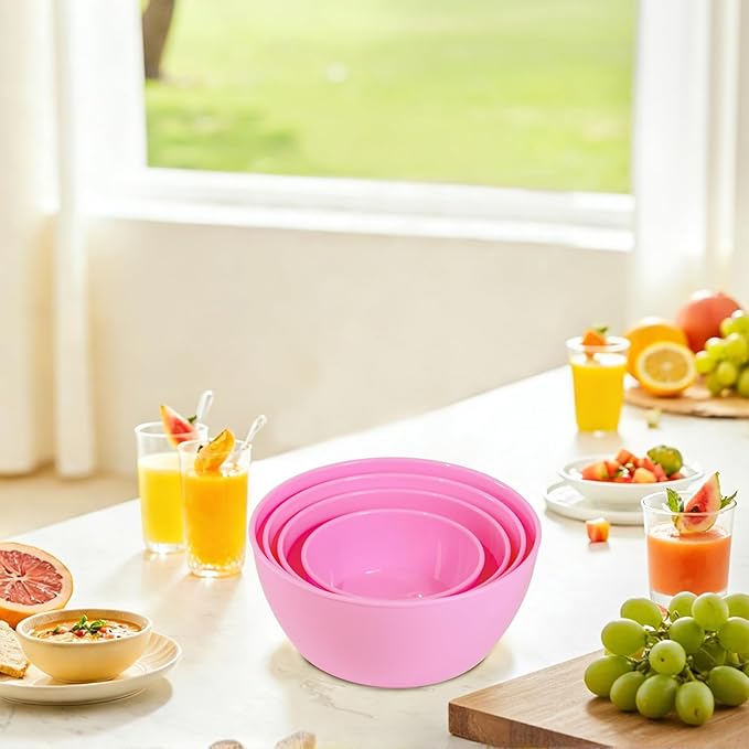 4-Piece Classic Plastic Prep Bowls - Image 4