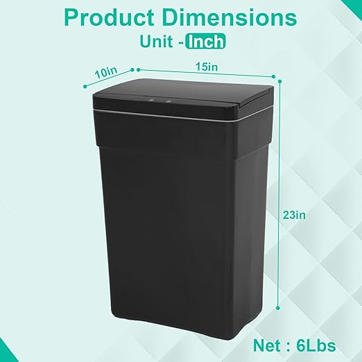BestOffice 13 Gallon Trash Can Automatic Kitchen Trash Can Touch Free - Image 2