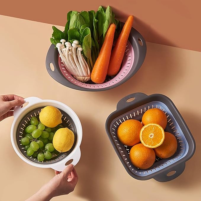 Collapsible Colander and Strainer, Silicone Strainer Colanders & Food Strainers - Image 2