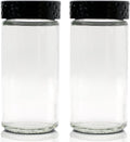 2 Pcs Black Spice Jars, 3 oz Glass Seasoning Bottles, Spices Container by Tianifa
