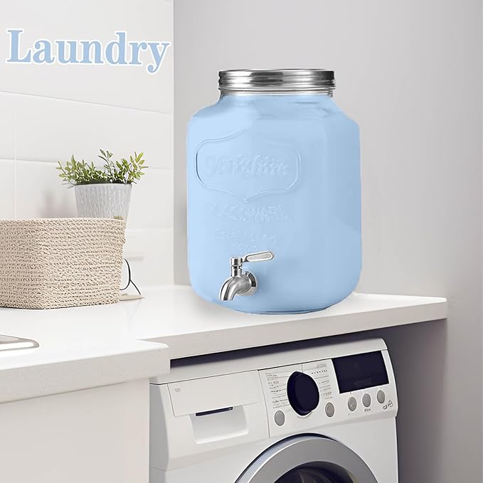 2 Gallon Drink Dispenser with 18/8 Stainless Steel Spigot, Sun Tea Glass Mason - Image 6