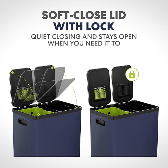Simpli-Magic 60 Liter / 16 Gallon Rectangular Hands-Free Dual Compartment - Image 4