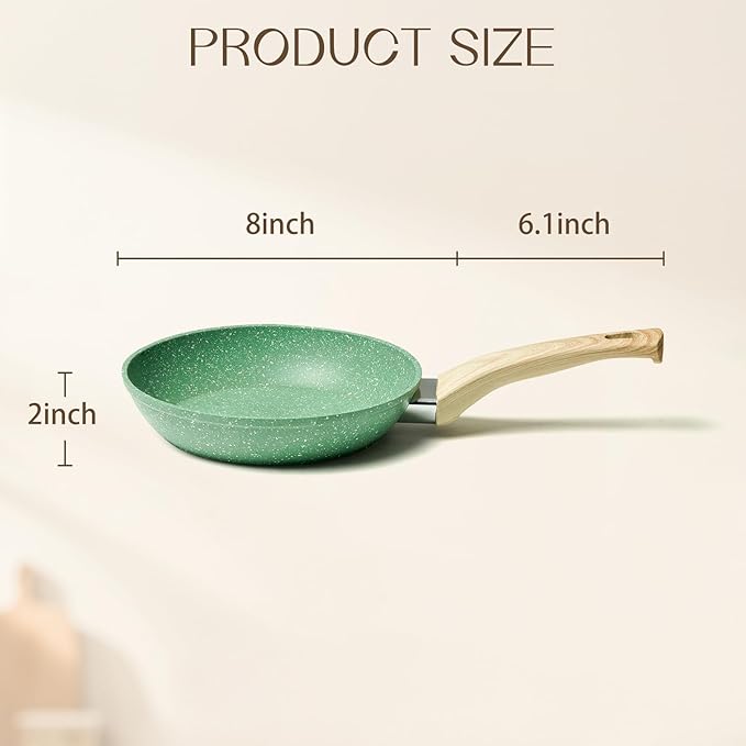 Innerwell Nonstick Frying Pan Skillet, 8 Inch Non Stick Egg Pan Omelet Frying - Image 6