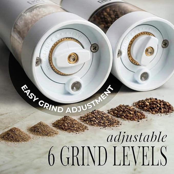 White Electric Salt and Pepper Grinder Set – Automatic Salt and Pepper Grinder - Image 4