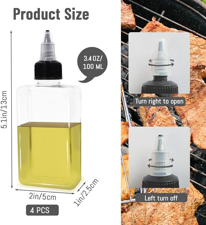 LELE LIFE 4Pcs Small Oil Dispenser Bottle - Image 2