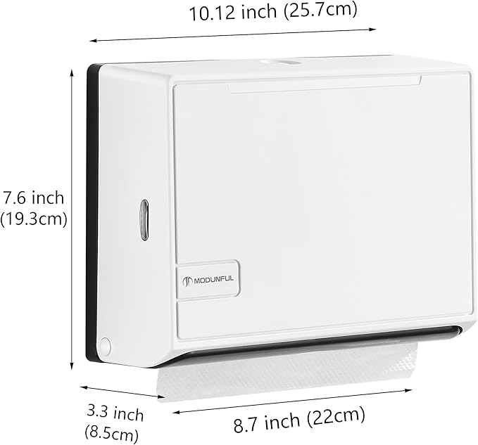 Paper Towel Dispenser for Home Bathroom: Modunful White ABS Multifold Paper - Image 5
