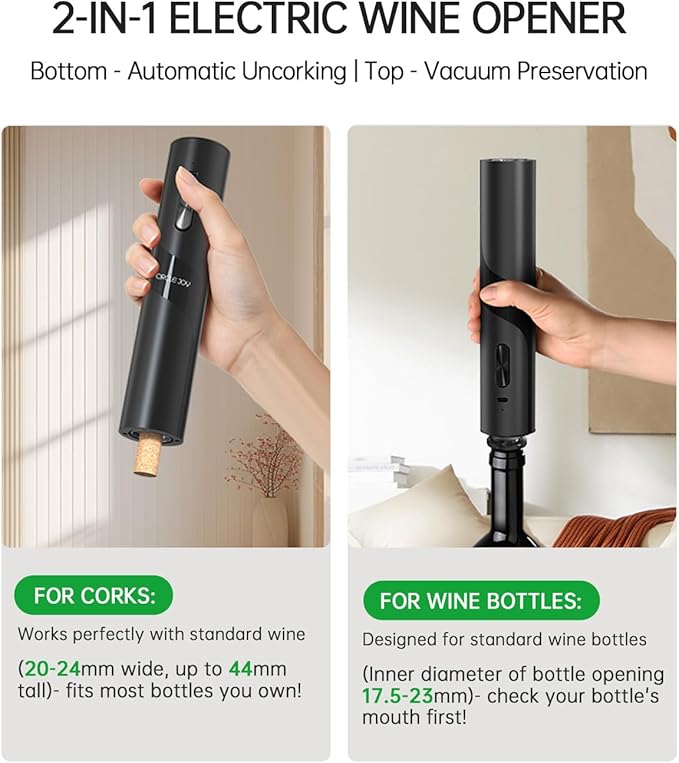 CIRCLE JOY Rechargeable Wine Opener Electric Wine Bottle Opener 7-in-1 Wine - Image 4