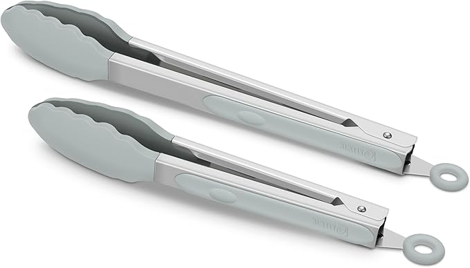 2 Pack Silicone Kitchen Tongs – 9" & 12" Set, Heat Resistant up to 500°F by ALLWIN-HOUSEWARE