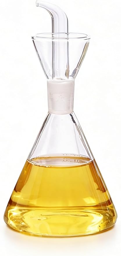 ELETON Conical Borosilicate Glass Olive Oil Dispenser – Non Drip Oil Bottle by ELETON