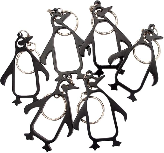 SWATOM Penguin 6PCS Bottle Opener Keychain Beer Openers Tool Key Chain Ring by SWATOM