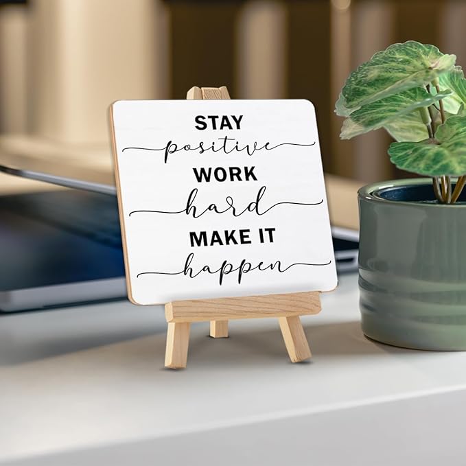 Inspirational Stay Positive Work Hard Make It Happen Sign, Encouragement Gifts - Image 4