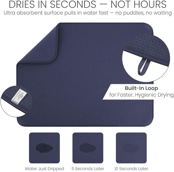 Bellemain XL Dish Mat Microfiber Dish Drying Mat, Super absorbent - Image 3