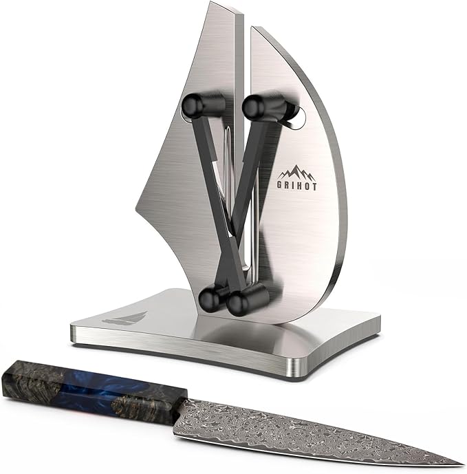 VN3 Professional Knife Sharpener | 3-Action Streamlined Sailboat Design by Grihot