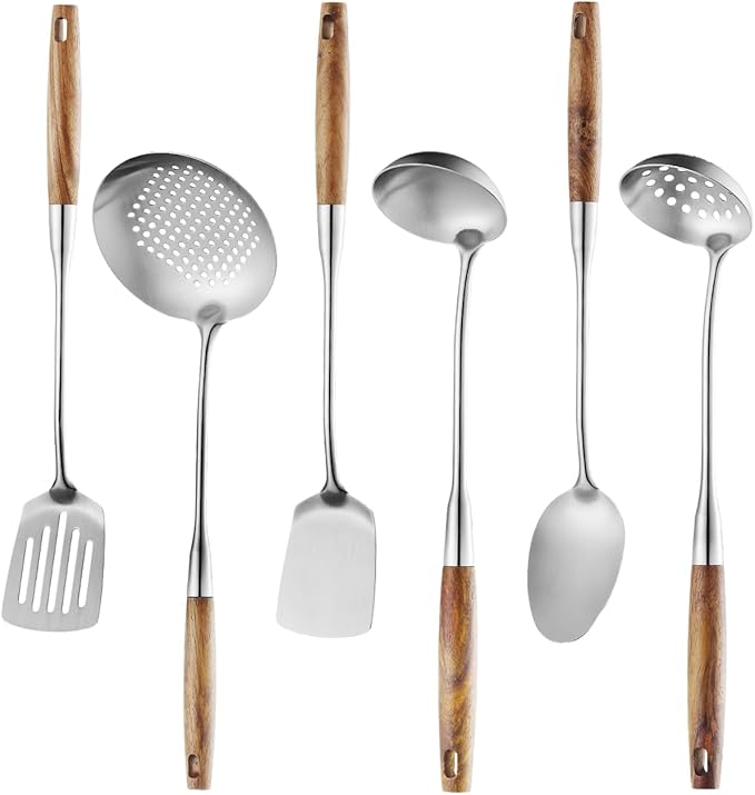 6 Pcs Cooking Utensils Set 304 Stainlss Steel Kitchen Utensils Set Heat by Lazycorner