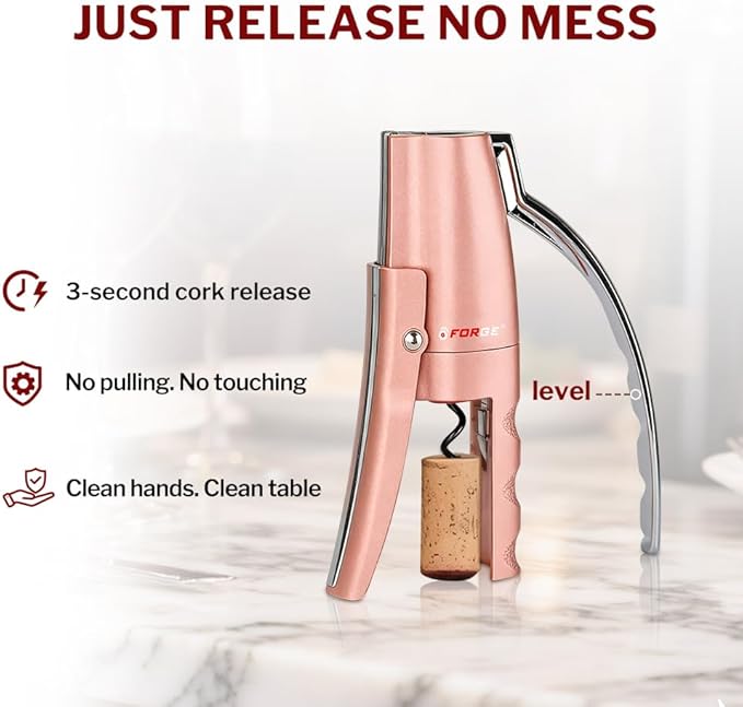 Forge Quality Compact Vertical Lever Corkscrew Wine Opener - Image 5