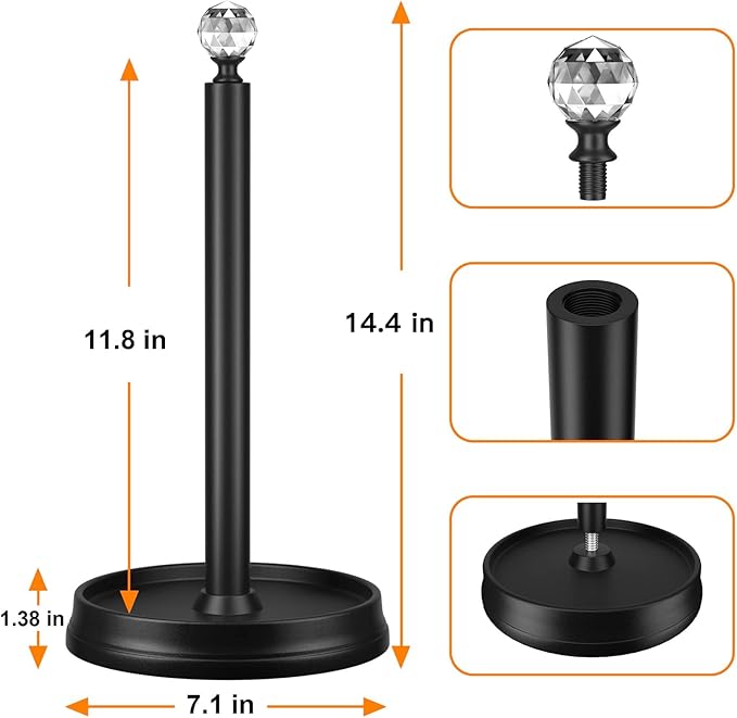 KASUNTO Paper Towel Holder, Steel Paper Towel Holder Countertop - Image 2