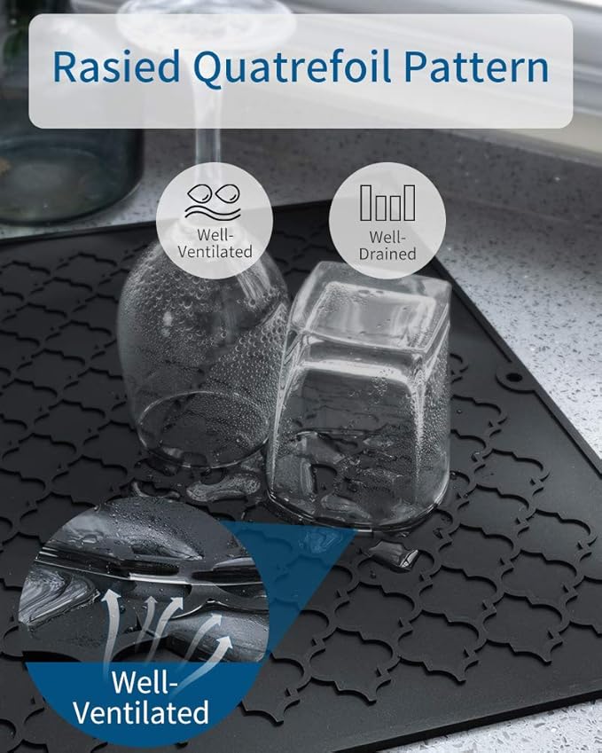 AMOAMI-Dish Drying Mats for Kitchen Counter-Silicone Dish Drying Mat-Kitchen - Image 5