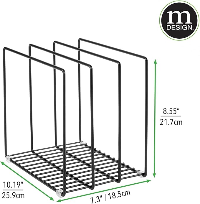 mDesign Steel Storage Tray Organizer Rack - Image 7