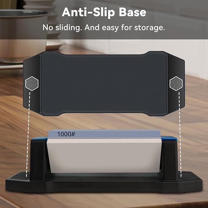 Knife Sharpening Stone, tri stone knife sharpener, 3 Sides Grit 400/1000/5000 - Image 4