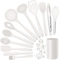 Silicone Kitchen Utensils Set, E-far 23 Pcs White Cooking Utensils Tools by E-far