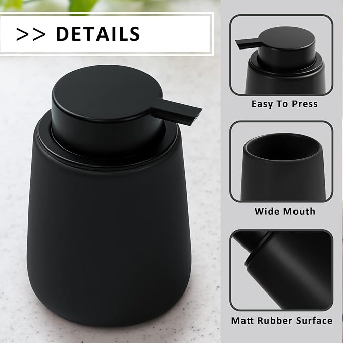 Soap Dispenser Ceramic with Easy-to-Press Pump Hand Lotion Liquid Dispenser - Image 9