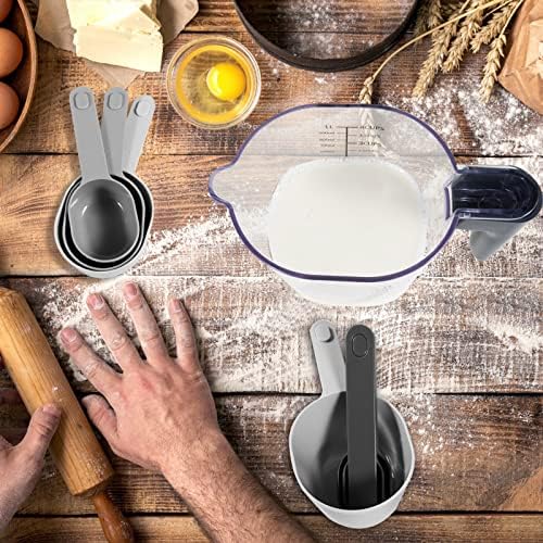 Stackable 10-Piece Measuring Cups and Spoons Set with Lids