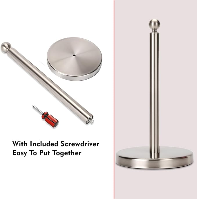 Kalitro Paper Towel Holder Countertop, Standing Paper Towel Roll Holder - Image 6