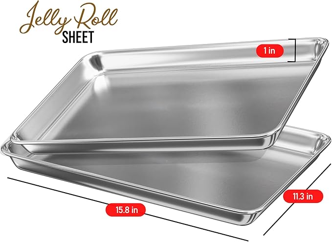 Eatex Aluminum Baking Sheet Set, 2 Pack Cookie Sheet Set, Cookie Sheets - Image 2