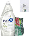 Ivory Grease Cutting Dish Soap, Classic Scent, Gentle on Hands, 24 Fl Oz bundled with Heavy Duty Scotch Brite Sponge