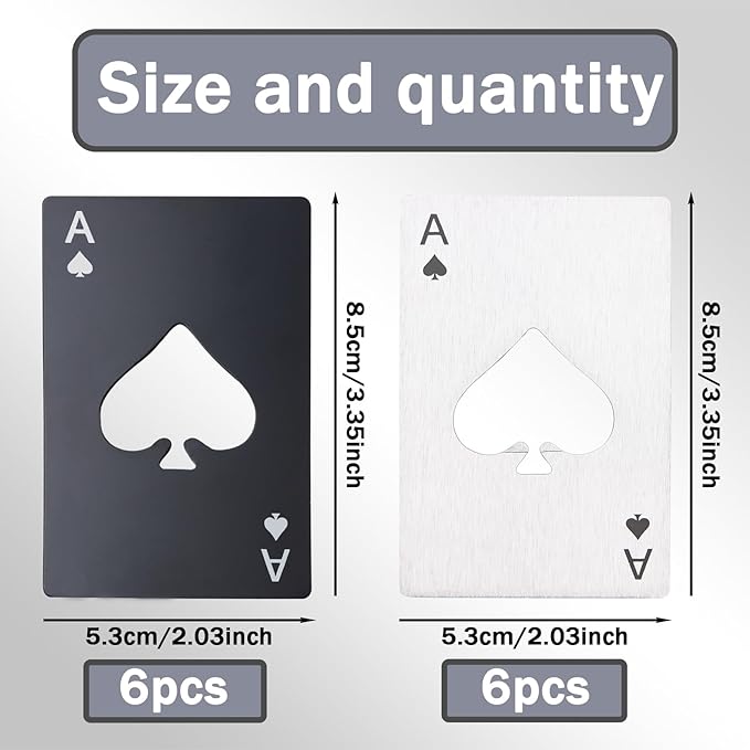 Ace of Spades Bottle Openers, Credit Card Size Stainless Steel Bottle Opener - Image 2