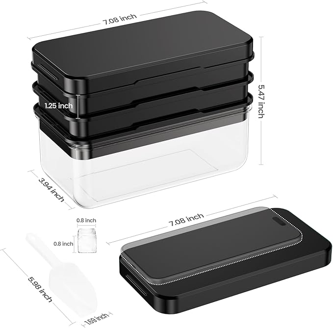 PHINOX Ice Cube Tray with Lid and Bin, 3 Pack Plastic Ice Cube Tray Molds - Image 3