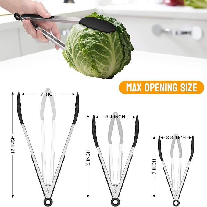 HOTEC Premium Stainless Steel Locking Kitchen Tongs - Image 8
