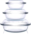Set of 6 Round Glass Casserole Dishes, Nesting Glass Baking Dish Set by HUSANMP
