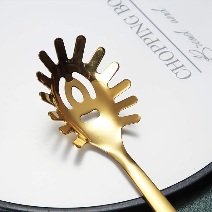 Gold Spaghetti Spoon, Berglander Pasta Server - Image 5