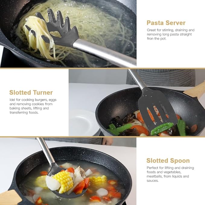 Kitchen Utensil Set-Silicone Cooking Utensils-33 Kitchen Gadgets & Spoons - Image 7