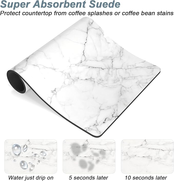 Rnivvi Coffee Mat, Hide Stain Rubber Backed Absorbent Dish Drying Pad - Image 3