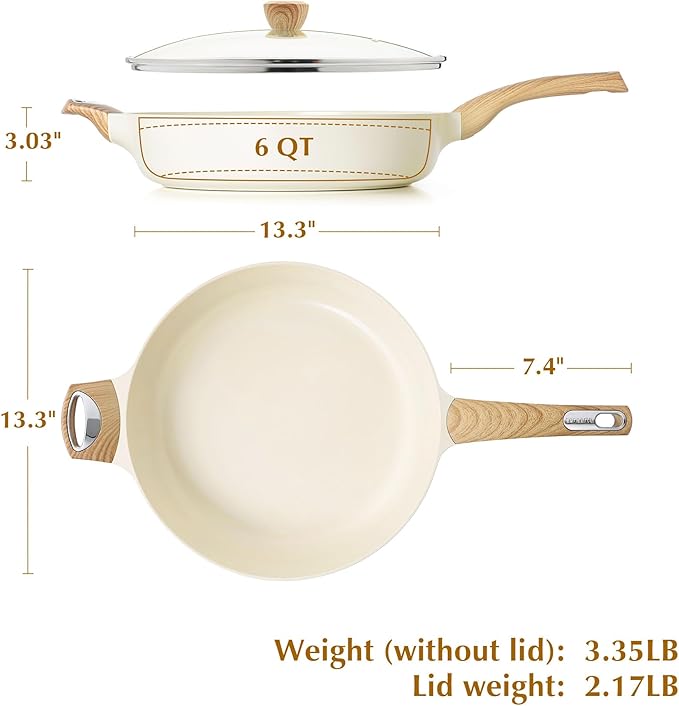 SENSARTE Ceramic Nonstick Frying Pan Skillet - Image 6