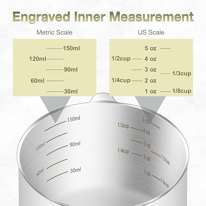 1PCS 3/4Cup Single Measuring Cup, Etched Inner Scale Stainless Steel Measure - Image 3