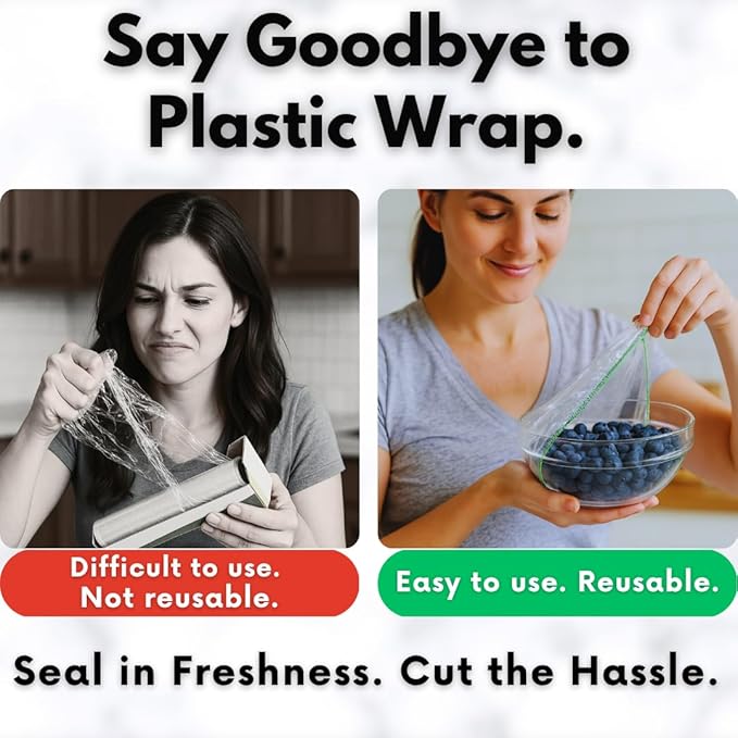 Plastic Bowl Covers, Elastic Reusable Food Covers - Image 3