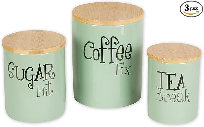 DII Kitchen Accessories Retro Collection Ceramics, Canister Set, 3 Piece by DII