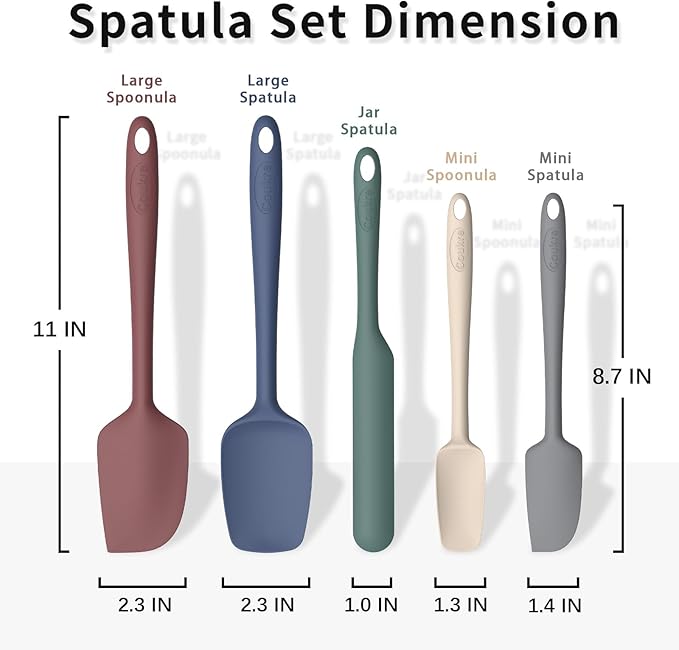 Coukre Silicone Spatula Set of 5, High Temperature Resistant, Food Grade - Image 2