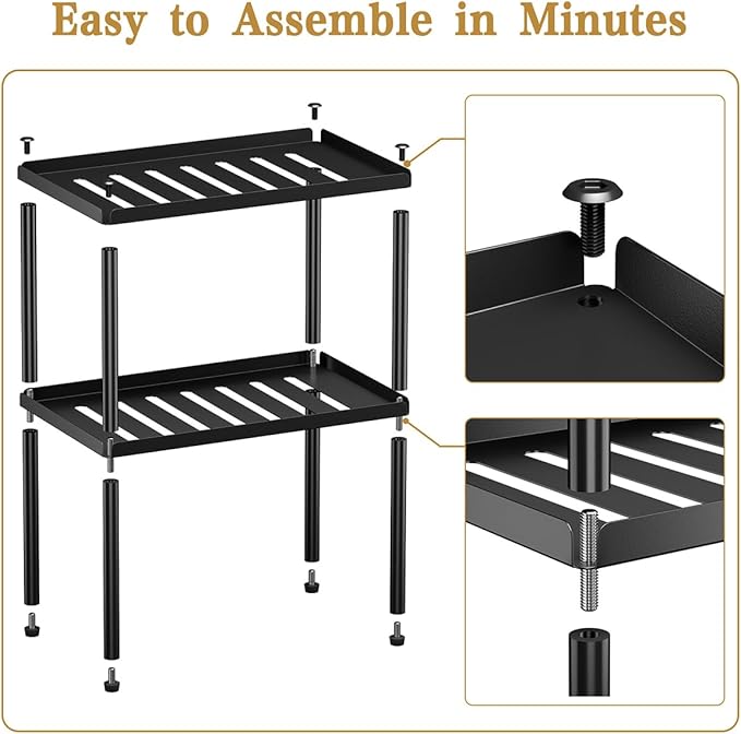 Cabinet Organizer Shelf, 2 Tier Kitchen Cabinet Organizer - Image 8