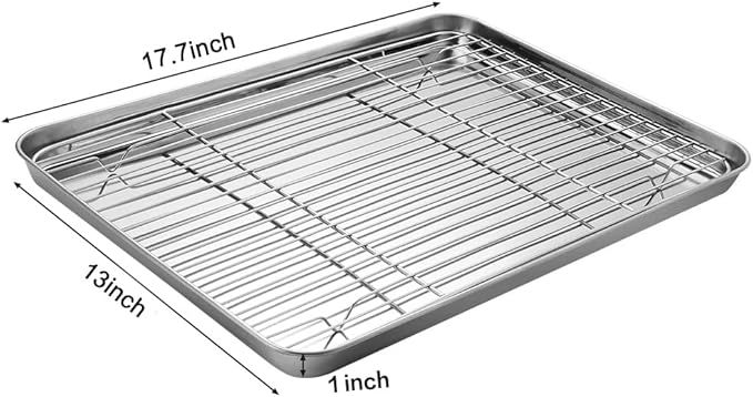 MCIRCO 6 Piece Stainless Steel Baking Sheet - Image 2