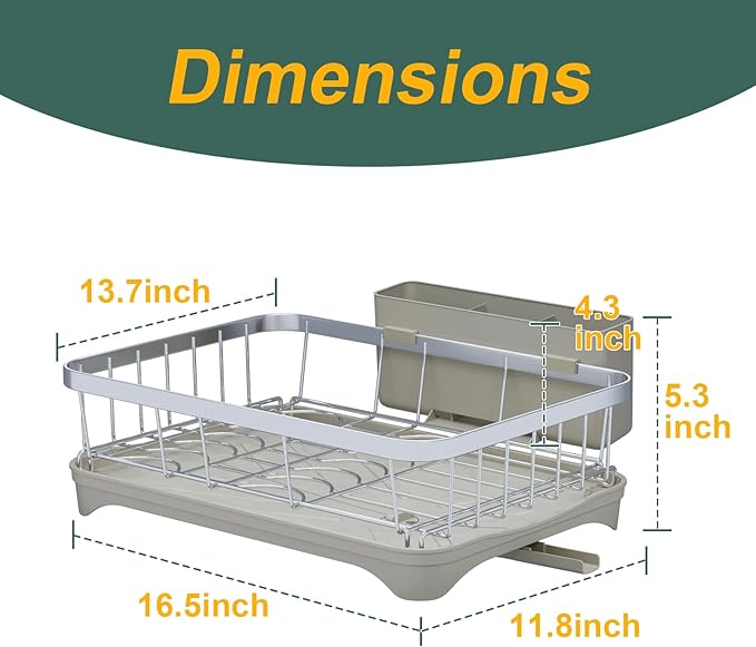 LIYI Dish Drainer, Large Capacity Storage, - Image 7