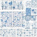 13 Pcs Beach Kitchen Decor Set 3 Seashell Kitchen Curtains Valance 2 Blue Bow Rugs and Mats 4 Coastal Hand Towels 2 Pot Holders 2 Oven Mitts for Summer Home Decor Cooking Grilling Housewarming Gift