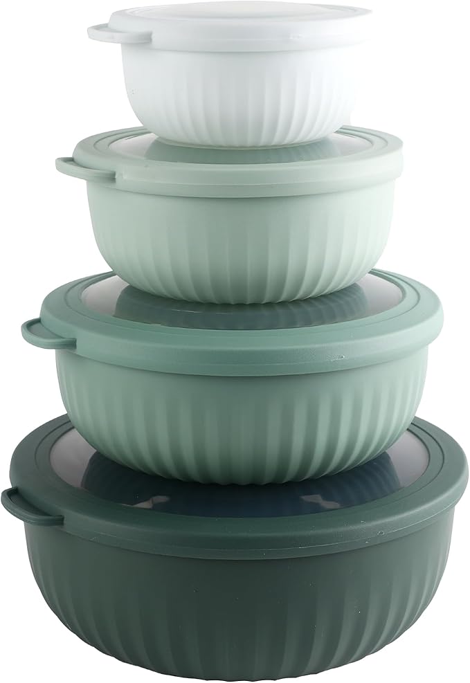 COOK WITH COLOR Prep Bowls with Lids- Wide and Deep Nesting Plastic Small by CookwithColor