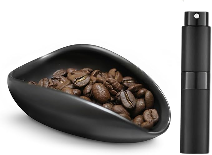 Coffee Bean Dosing Cup and Spray Bottle Set, Ceramic Single Dosing Tray - Image 2