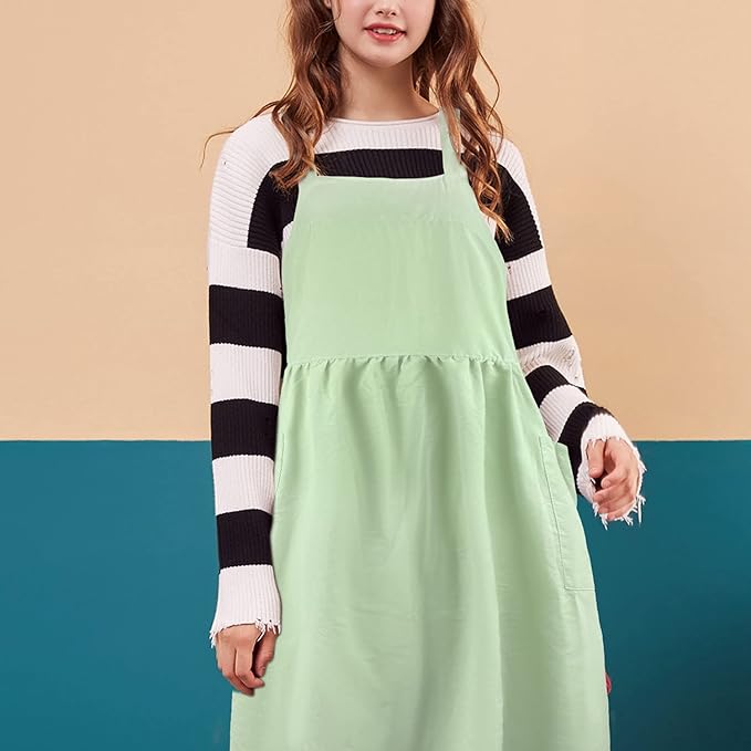 Uaussi Cotton Linen Apron Cross Back Work Apron - Image 7