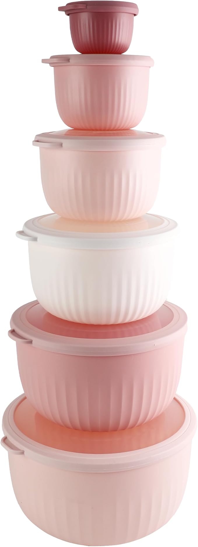 COOK WITH COLOR Prep Bowls with Lids- Wide and Deep Nesting Plastic Small by CookwithColor