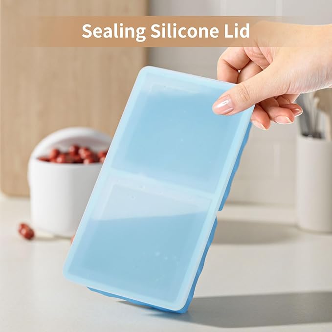 Silicone Freezer Tray for Soup Ice Cubes: 2-Cup Freezing Tray - Image 5